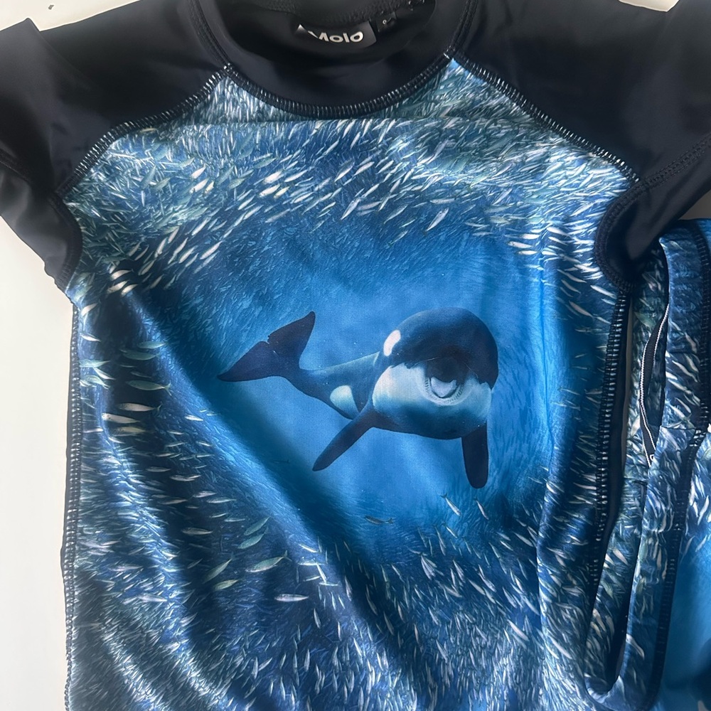 Molo Kids Swim Rashguard - UV protection Blue Ocean Orca - Picture 3 of 14